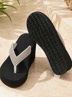 Load image into Gallery viewer, Heleey Crystal Glow Comfort Wedge Flip-Flops