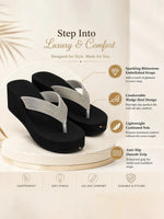 Load image into Gallery viewer, Heleey Crystal Glow Comfort Wedge Flip-Flops