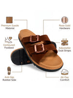 Load image into Gallery viewer, Heleey Mocha Luxe Buckle Slides