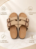 Load image into Gallery viewer, Heleey Sandstone Chic Buckle Slides