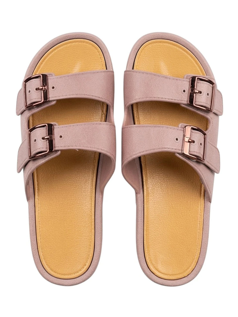 Heleey Blush Buckle Comfort Slides
