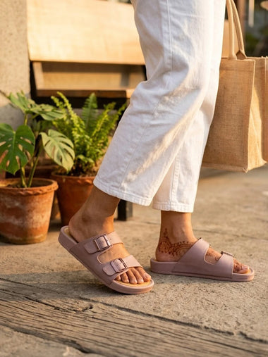 Heleey Blush Buckle Comfort Slides