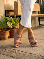 Load image into Gallery viewer, Heleey Blush Buckle Comfort Slides
