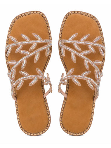 Heleey Crystal Vine Flat Sandals