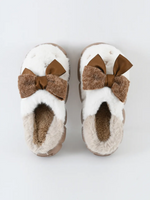 Load image into Gallery viewer, Heleey Fluffy Cloud Bow Slippers
