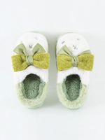 Load image into Gallery viewer, Heleey Mint Cloud Bow Plush Slippers