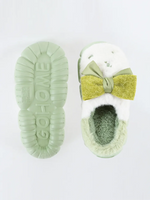 Load image into Gallery viewer, Heleey Mint Cloud Bow Plush Slippers