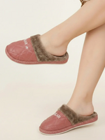 Load image into Gallery viewer, Heleey Blush Quilted Fur-Lined Slippers