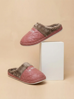 Load image into Gallery viewer, Heleey Blush Quilted Fur-Lined Slippers
