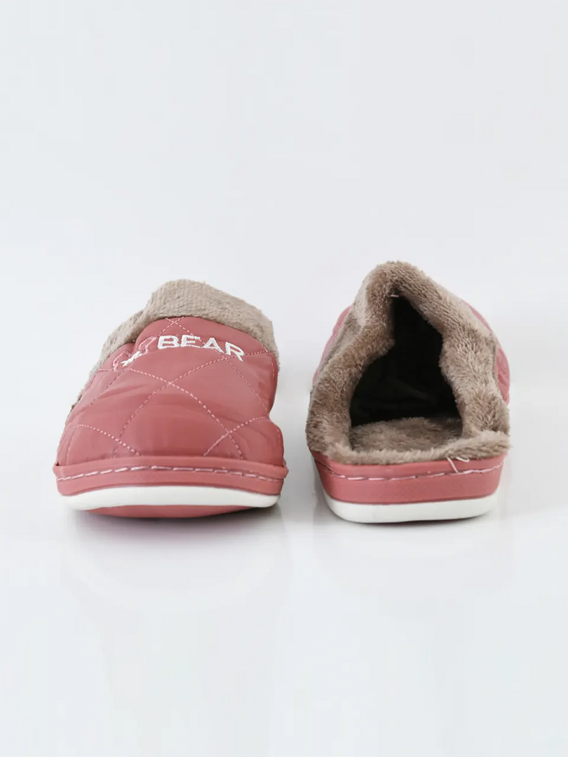 Heleey Blush Quilted Fur-Lined Slippers