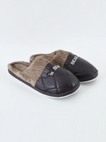 Load image into Gallery viewer, Heleey Chocolate Quilted Fur-Lined Slippers
