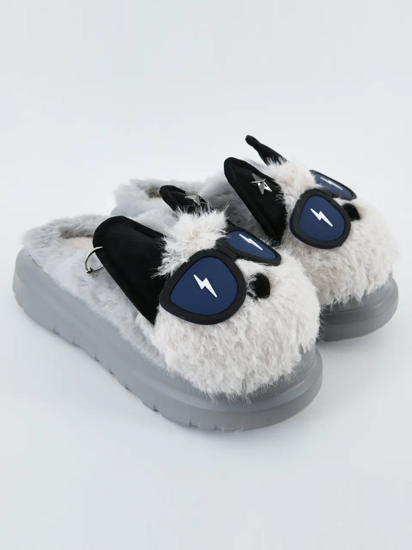 Heleey Fluffy Panda Power Slippers