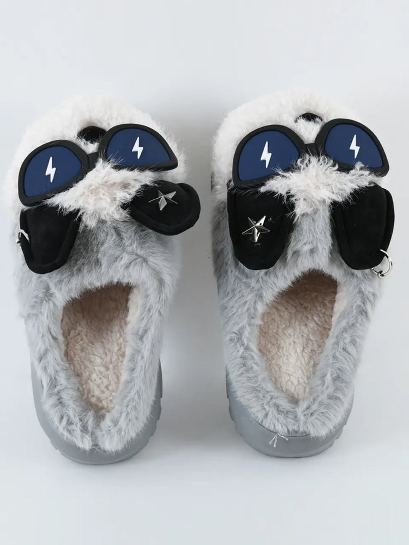 Heleey Fluffy Panda Power Slippers