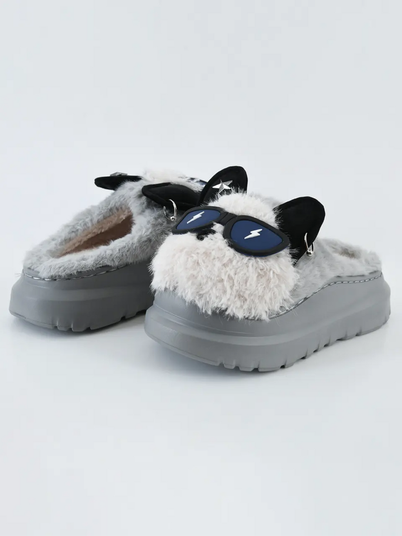Heleey Fluffy Panda Power Slippers
