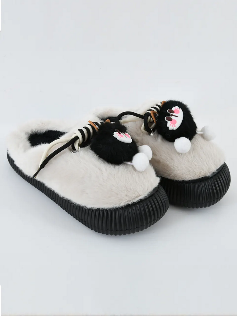 Heleey Cute Kitty Plush Comfort Slippers