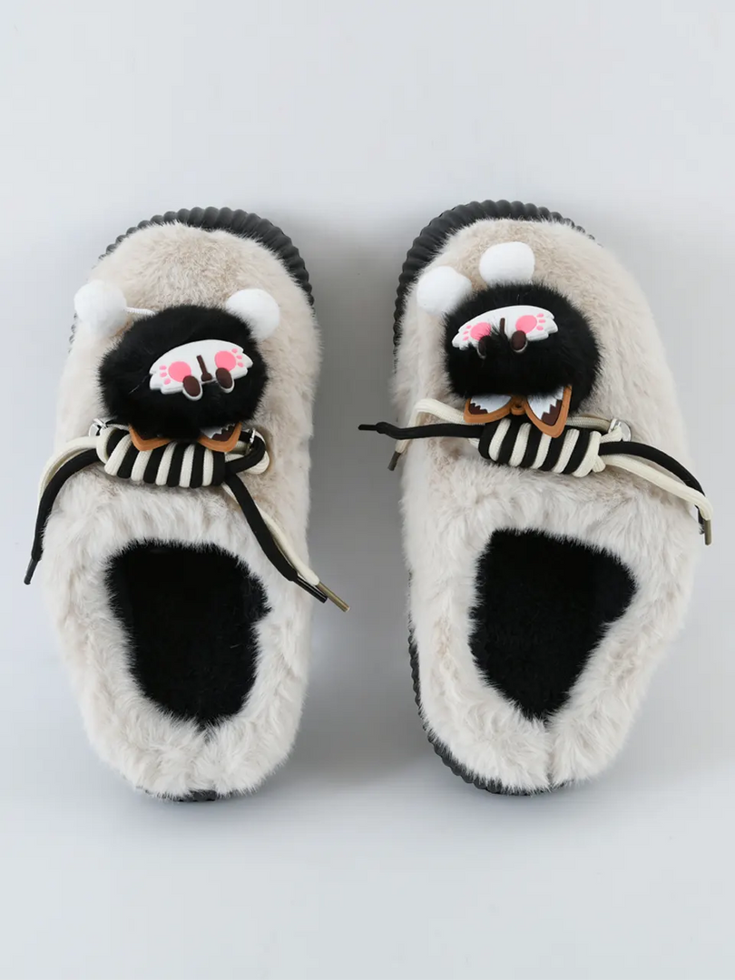 Heleey Cute Kitty Plush Comfort Slippers