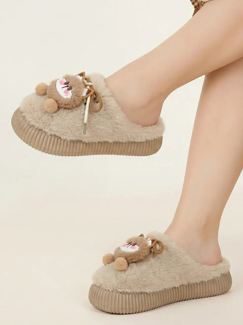 Heleey Snuggly Kitty Plush Slippers