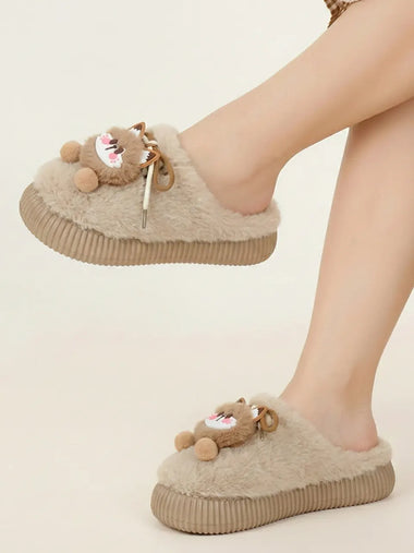 Heleey Snuggly Kitty Plush Slippers
