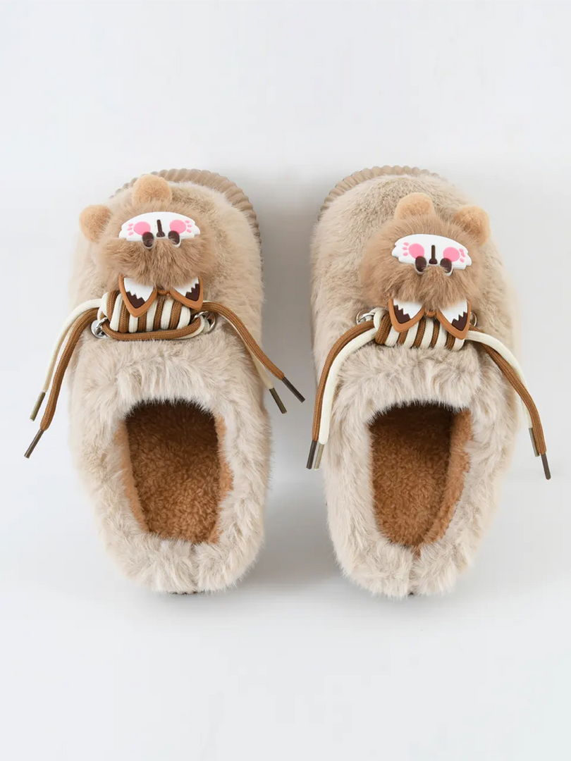 Heleey Snuggly Kitty Plush Slippers