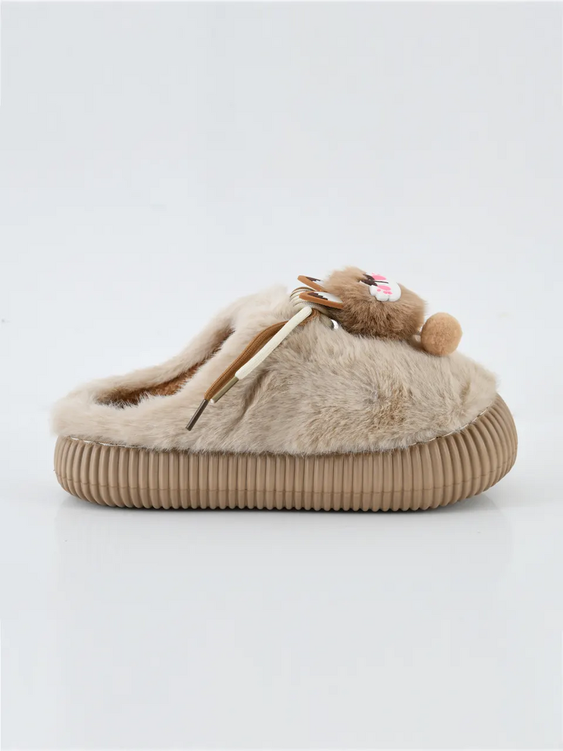 Heleey Snuggly Kitty Plush Slippers