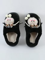 Load image into Gallery viewer, Heleey Black Cozy Kitty Plush Slippers