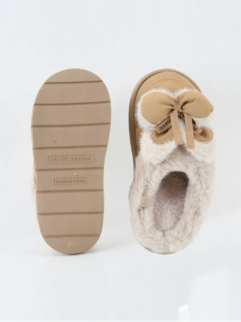 Heleey Fluffy Bow Comfort Slippers