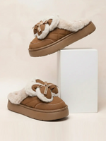 Load image into Gallery viewer, Heleey Warm Bow Plush Winter Slippers