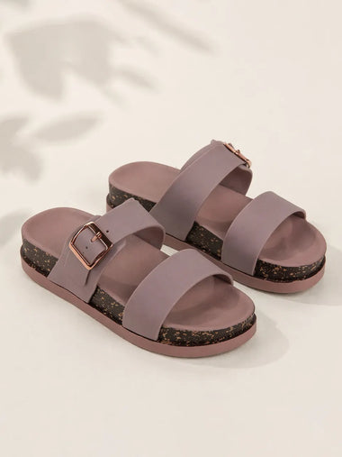 Blush Glow Buckle Slides