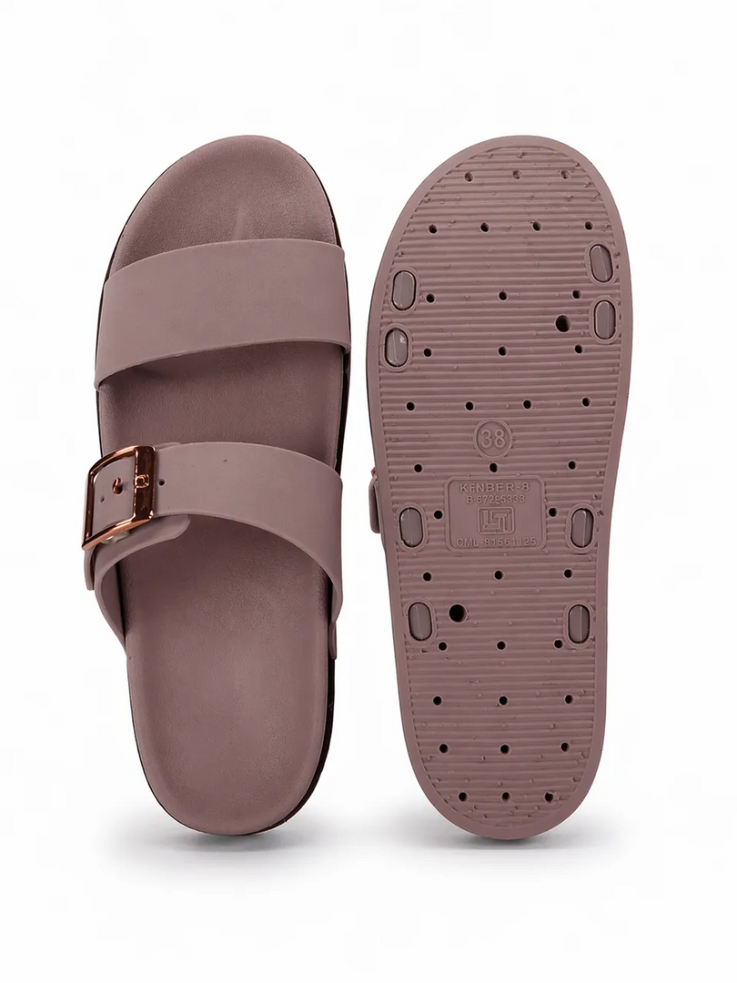Blush Glow Buckle Slides
