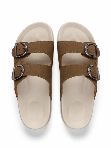 Caramel Comfort Buckle Slides