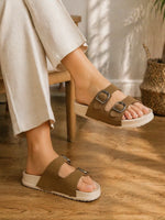 Load image into Gallery viewer, Caramel Comfort Buckle Slides