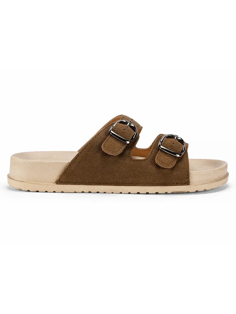 Caramel Comfort Buckle Slides