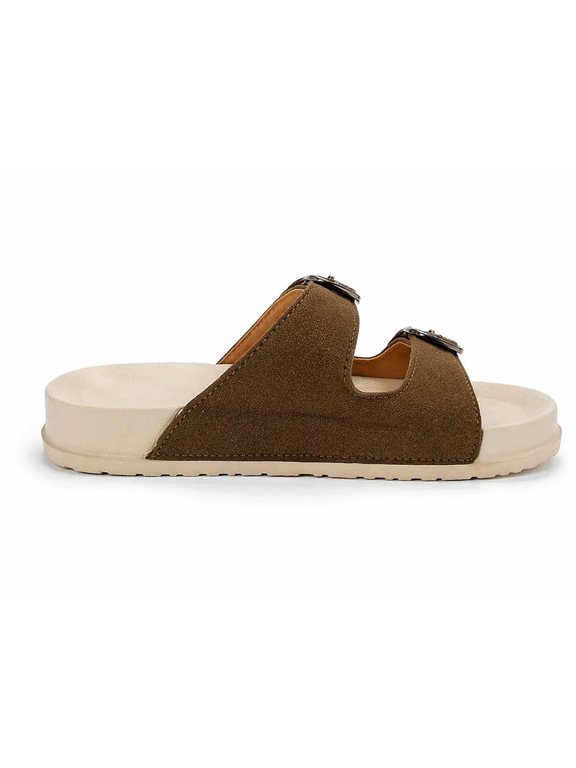 Caramel Comfort Buckle Slides