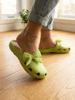 Load image into Gallery viewer, Lime Blossom Bow Clogs