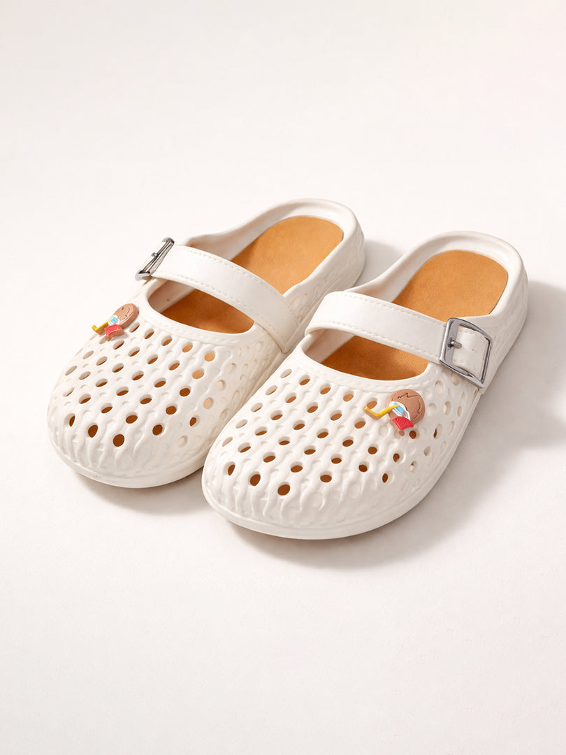 Pearl Breeze Buckle Clogs
