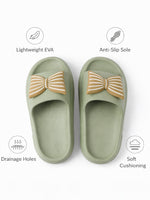 Load image into Gallery viewer, Sage Bow Comfort Slides