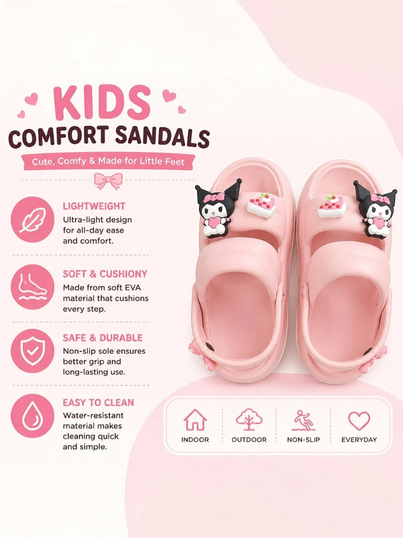 Heleey Kawaii Charm Pink Platform Clogs