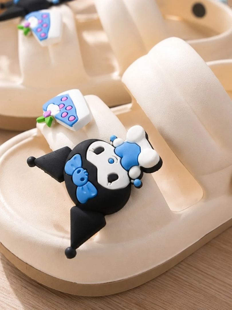 Heleey Kawaii Charm Blue Platform Clogs