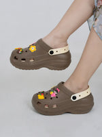 Load image into Gallery viewer, Heleey Brown Crocs with Cute Sticker