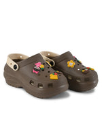 Load image into Gallery viewer, Heleey Brown Crocs with Cute Sticker