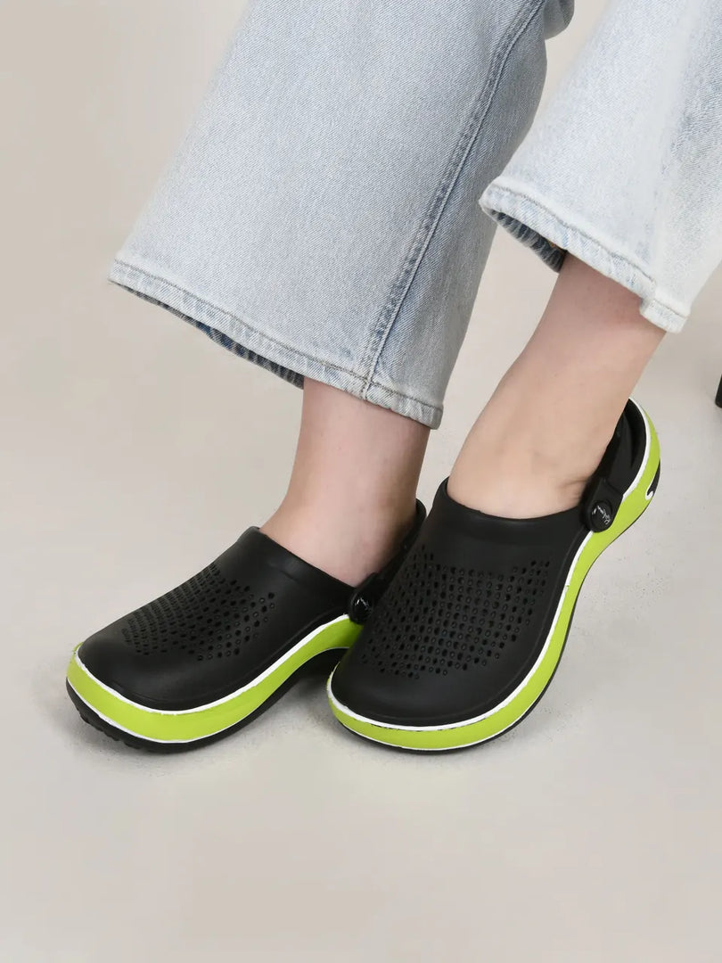 Heleey Literide Rubber Black Clogs