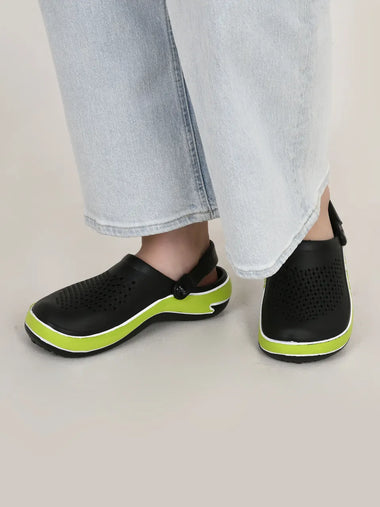 Heleey Literide Rubber Black Clogs