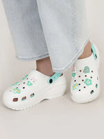 Load image into Gallery viewer, Heleey Girl Round-Toe White Blue Flip-Flops