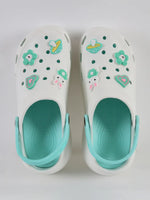 Load image into Gallery viewer, Heleey Girl Round-Toe White Blue Flip-Flops