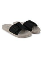 Load image into Gallery viewer, Heleey Black Textured Rubber Sliders With Buckle