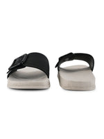 Load image into Gallery viewer, Heleey Black Textured Rubber Sliders With Buckle