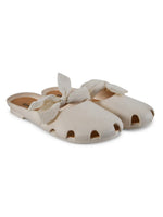 Load image into Gallery viewer, Heleey White Flats with Bow Dot Design