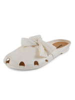 Load image into Gallery viewer, Heleey White Flats with Bow Dot Design