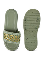 Load image into Gallery viewer, Heleey Green Open Toe Flats SC-09