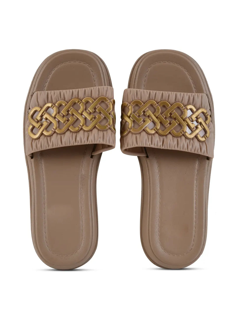Heleey Pink Open Toe Flats SC-09